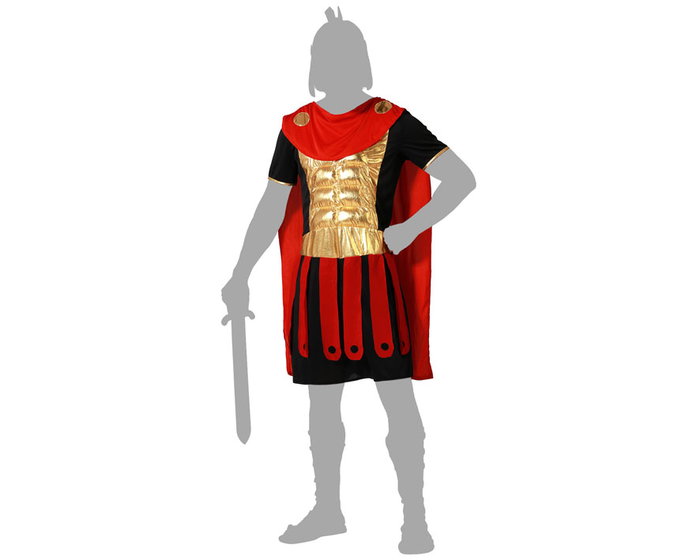 Disfraz Legionario Romano Hombre Adulto XS-S, Túnica y Capa de Poliéster, Temática Histórica para Fiesta y Carnaval