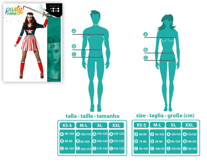 Disfraz Heroína Cómic Americana para Mujer Adulto Talla XL - 5 Piezas