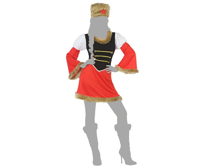 Disfraz Rusa Mujer Adulto Talla XS-S 2 Piezas: Vestido y Sombrero Multicolor Disfraz Rusa Mujer Adulto Talla XS-S 2 Piezas: Vestido y Sombrero Multicolor