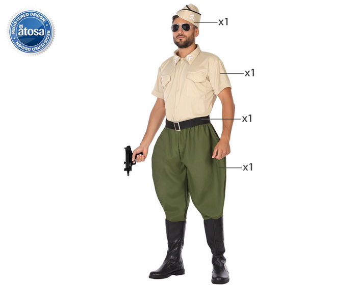 Disfraz Soldado Americano Hombre Adulto Verde Talla XL Disfraz Soldado Americano Hombre Adulto Verde Talla XL