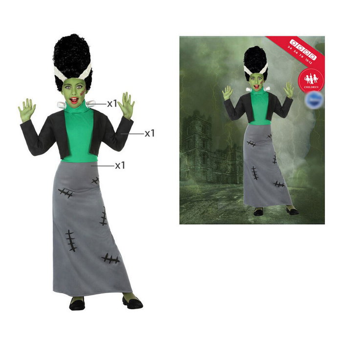 Frankenstein Disfraz de Monstruo Niña Infantil Halloween Talla 5-6 Años