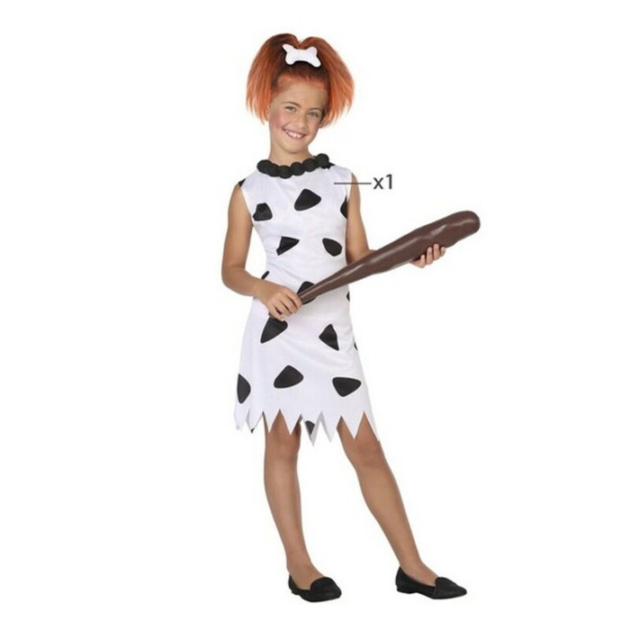 Disfraz Cavernícola Niña Infantil de Troglodita - Blanco - Talla 7-9 Años Disfraz Cavernícola Niña Infantil de Troglodita - Blanco - Talla 7-9 Años
