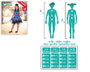 Disfraz Cavernícola Azul Niña Azul Infantil 5-6 Años Vestido y Tocado - Temática Historia