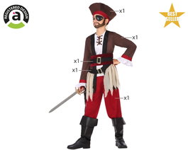 Atosa Disfraz Pirata Niño Infantil Rojo 5 Piezas para 3-4 Años