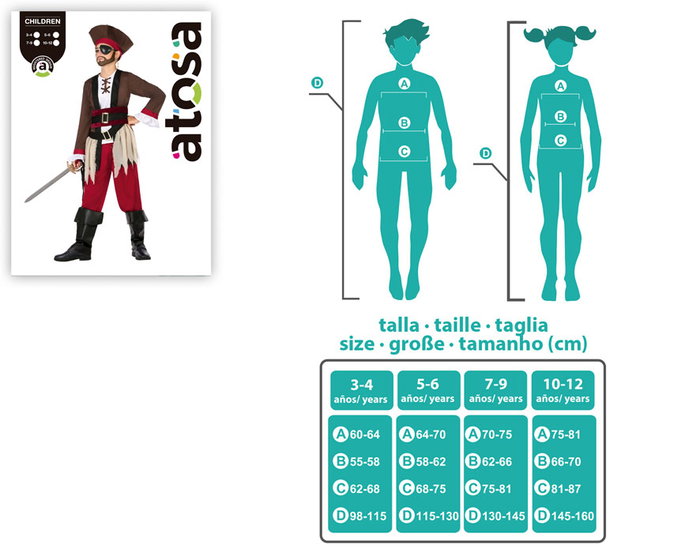 Otros Disfraz Pirata Niño Infantil Rojo 5-6 Años Otros Disfraz Pirata Niño Infantil Rojo 5-6 Años