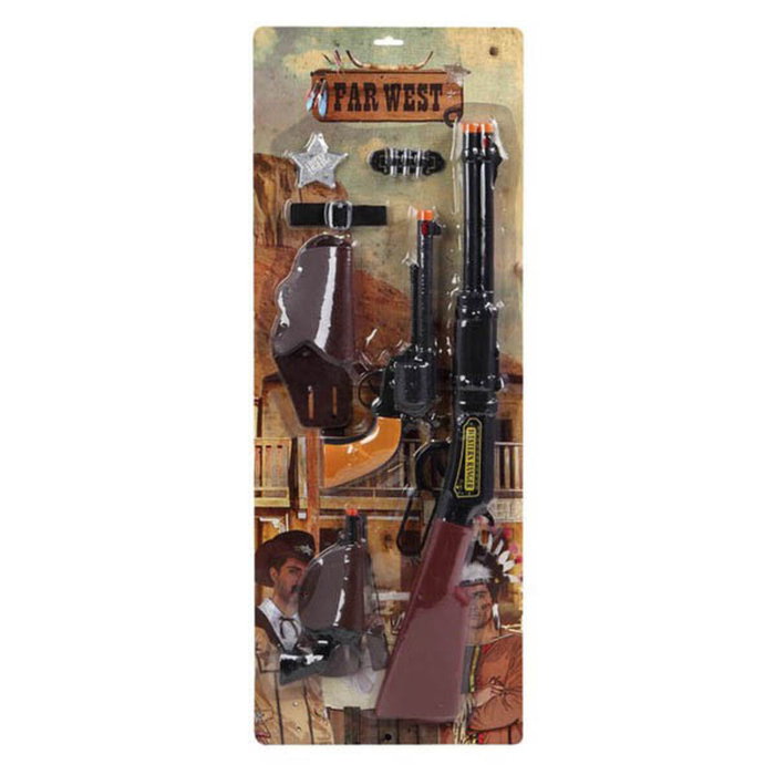 Set Vaquero Del Oeste Con Rifle, Pistola, Estrella Y Accesorios