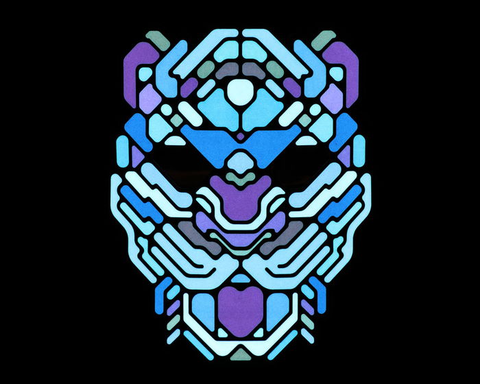 Atosa Máscara Leopardo con Luces Led Activadas por Sonido para Fiestas, Halloween y Carnaval