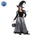 Disfraz Bruja Infantil 5-6 Años Halloween Sombrero Hebilla Vestido Gris Negro Brillante