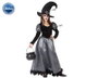 Otros Disfraz de Bruja Infantil para Niña 10-12 Años - Vestido y Sombrero de Punto Gris y Negro
