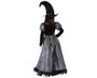 Otros Disfraz de Bruja Infantil para Niña 10-12 Años - Vestido y Sombrero de Punto Gris y Negro
