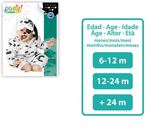 Original Disfraz Perro para Bebé Niño Niña 24 Meses Unisex Traje Carnaval Animal Doméstico 4 Piezas - Blanco