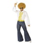 Disfraz Disco Años 70 Hombre Adulto XS-S - Camiseta Pantalón Campana y Cinturón Dorado