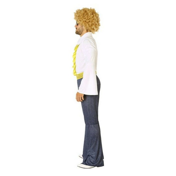 Disfraz Disco Años 70 Hombre Adulto XS-S - Camiseta Pantalón Campana y Cinturón Dorado Disfraz Disco Años 70 Hombre Adulto XS-S - Camiseta Pantalón Campana y Cinturón Dorado