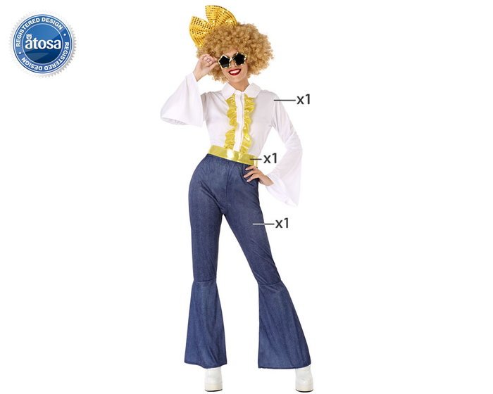 Atosa Disfraz Disco Mujer Años 70 XS-S Atosa Disfraz Disco Mujer Años 70 XS-S