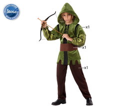 Disfraz Robin Hood Arquero Infantil Verde Oscuro 3-4 Años