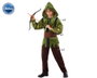 Disfraz de Robin Hood para Niño Arquero Verde Oscuro 3-4 Años con Chaqueta y Pantalón Fantasía