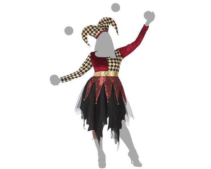 Disfraz Arlequin Rojo Adulto Mujer Adulto XXL