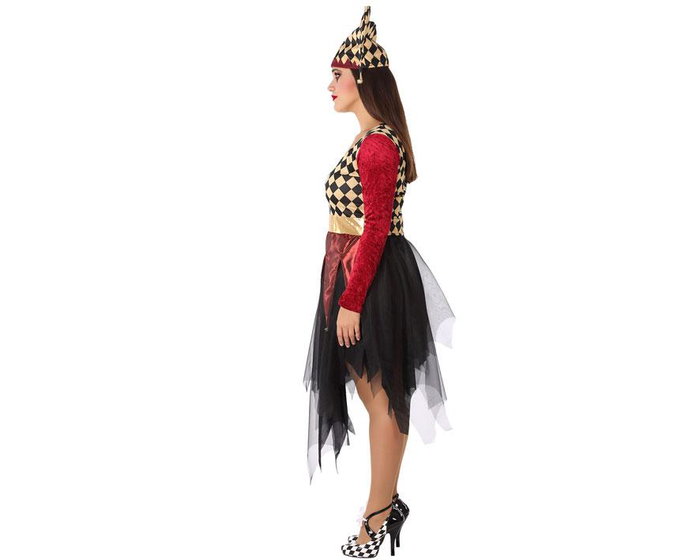 Disfraz Arlequin Rojo Adulto Mujer Adulto XXL