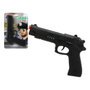 Atosa Pistola de Juguete Realista Negra de 25 cm con Detalle Naranja para Disfraz
