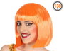 Peluca Naranja Lisa Corta Con Flequillo