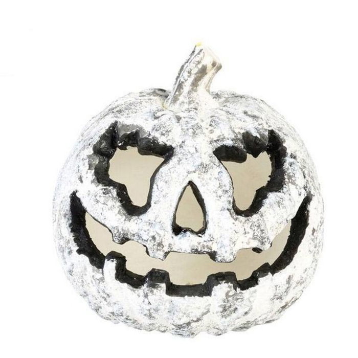 Atosa Calabaza decorativa de interior con luz, blanca, 21 cm