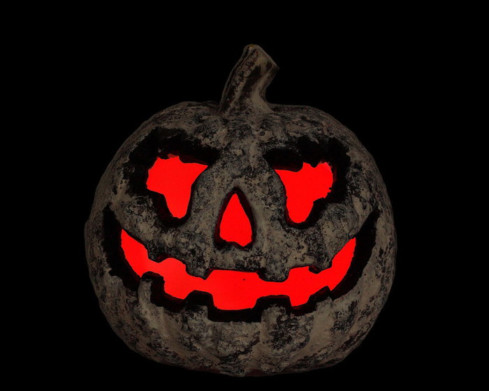 Calabaza Decorativa Blanca Con Luz Interior 21 cm Para Halloween