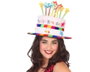 Atosa Sombrero de Cumpleaños Multicolor con Velas y Estrellas Brillantes