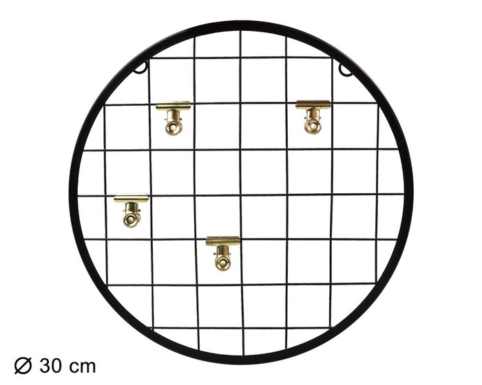 Colgador Circular Negro 4 Pinzas Decoración de Pared Metal 30 cm Diámetro Estilo Industrial Colgador Circular Negro 4 Pinzas Decoración de Pared Metal 30 cm Diámetro Estilo Industrial