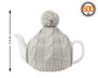 Tetera de Cerámica con Cubre Tetera Ganchillo Gris 600 mL