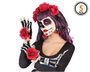 Set Catrina con Diadema de Flores, Guantes y Pendientes (5 Piezas) para Halloween y Día de Muertos