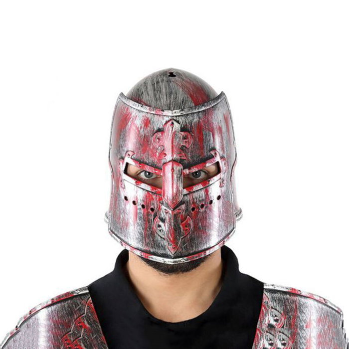 Atosa Casco Medieval de Caballero con Efecto Ensangrentado y Envejecido