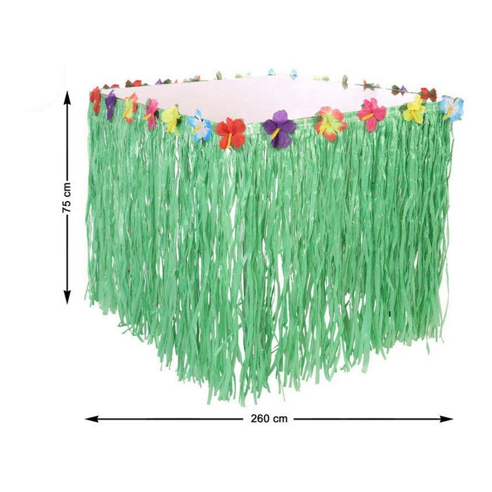 Atosa Faldón Decorativo para Mesa Fiesta Hawaiana Tropical, 275x75 cm Verde con Flores Multicolor Atosa Faldón Decorativo para Mesa Fiesta Hawaiana Tropical, 275x75 cm Verde con Flores Multicolor