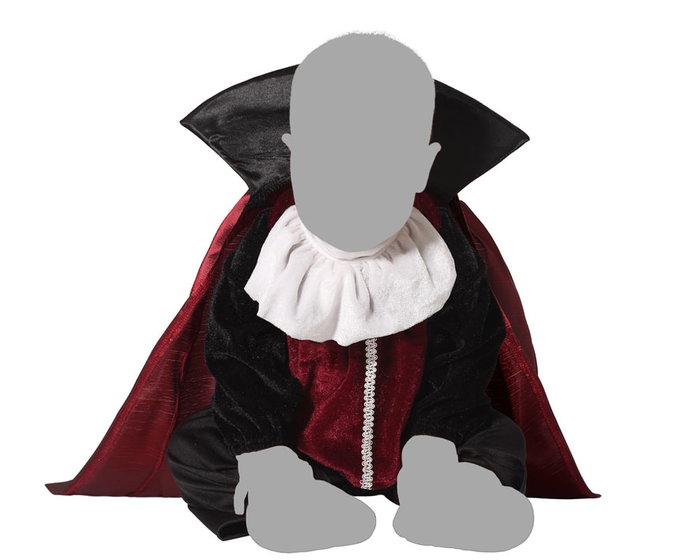 Disfraz Vampiro Bebé Drácula para Niño 24 Meses - Capa, Cuello, Camiseta y Pantalón - Halloween