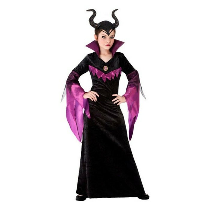 Disney Disfraz Niña Reina Malvada Blancanieves - Vestido Negro Morado, Talla 5-6 Años
