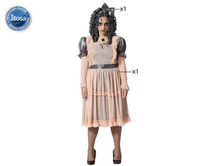 Disfraz de Muñeca de Porcelana para Halloween Mujer Adulto - Vestido Rosa y Tocado Disfraz de Muñeca de Porcelana para Halloween Mujer Adulto - Vestido Rosa y Tocado