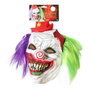 Máscara Payaso con Pelo Verde y Violeta y Sombrero Rojo