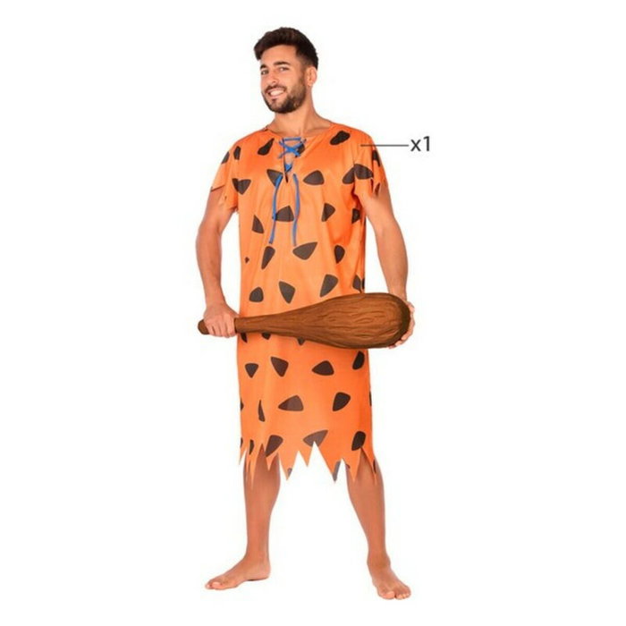 Disfraz Cavernícola Hombre Adulto Naranja Talla XS-S - Túnica Incluida
