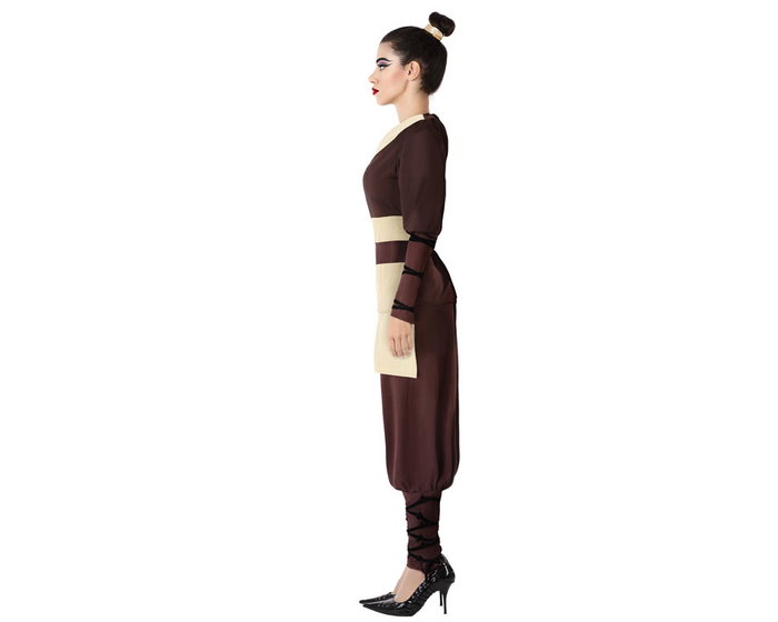 Disfraz Guerrera China Mujer Adulto XL: Camisa y Pantalón Marrón Disfraz Guerrera China Mujer Adulto XL: Camisa y Pantalón Marrón