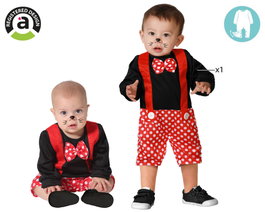 Atosa Disfraz Ratoncito Cuento para Niño Bebé 12-24 Meses - Mono con Chaleco Rojo y Pajarita