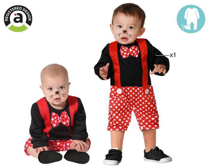 Atosa Disfraz Ratoncito Cuento para Niño Bebé 12-24 Meses - Mono con Chaleco Rojo y Pajarita Atosa Disfraz Ratoncito Cuento para Niño Bebé 12-24 Meses - Mono con Chaleco Rojo y Pajarita