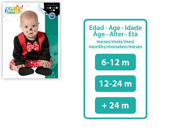 Atosa Disfraz Ratoncito Cuento para Niño Bebé 12-24 Meses - Mono con Chaleco Rojo y Pajarita Atosa Disfraz Ratoncito Cuento para Niño Bebé 12-24 Meses - Mono con Chaleco Rojo y Pajarita