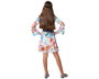 Disfraz Hippie Niña Multicolor 10-12 Años Vestido y Chaleco Fiesta Carnaval