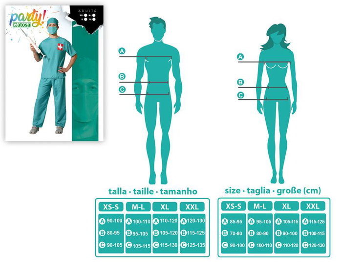 Disfraz Doctor Cirujano Hombre Adulto M-L