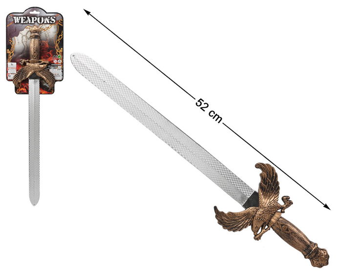 Espada Guerrera 57 cm con empuñadura de dragón bronce - Accesorio para cosplay y eventos medievales