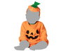 Disfraz Bebé Calabaza Halloween Naranja 24 Meses Unisex con Gorro Acolchado - Mono con Cara Sonriente y Hojas Verdes