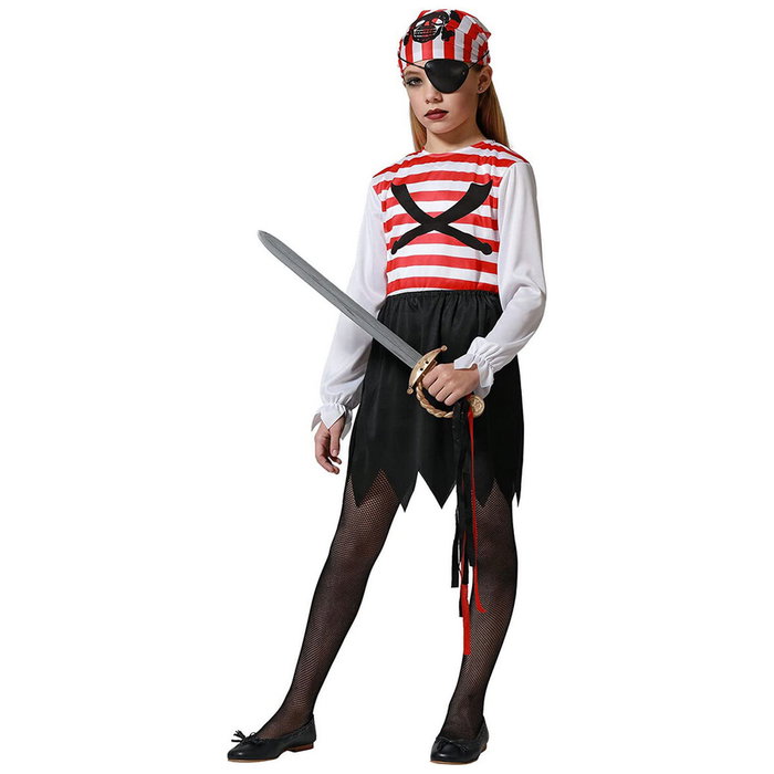 Disfraz Pirata Niña Infantil Rayas Rojo 3-4 Años Disfraz Pirata Niña Infantil Rayas Rojo 3-4 Años