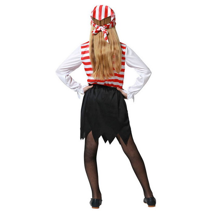 Disfraz Pirata Infantil Niña Rayas Rojo 5-6 Años Disfraz Pirata Infantil Niña Rayas Rojo 5-6 Años