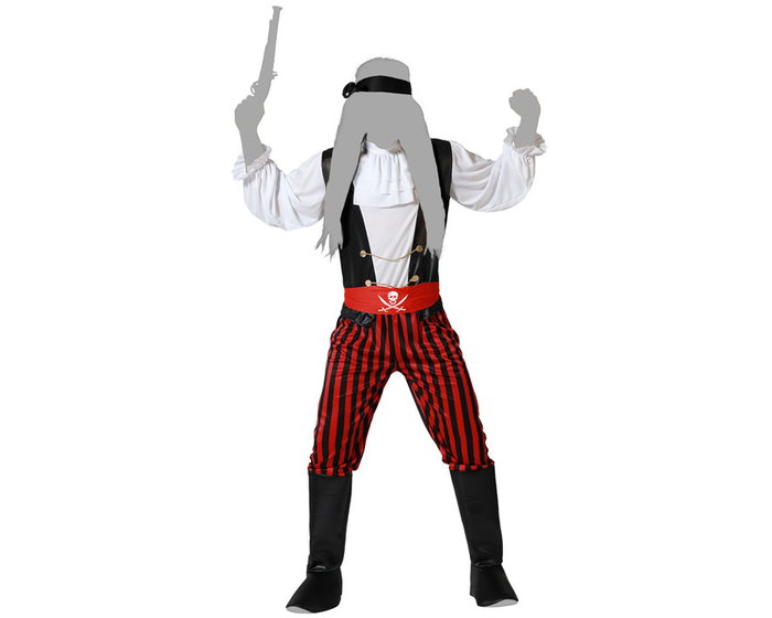 Disfraz Pirata Hombre Adulto Rayas Talla XS-S para Carnaval