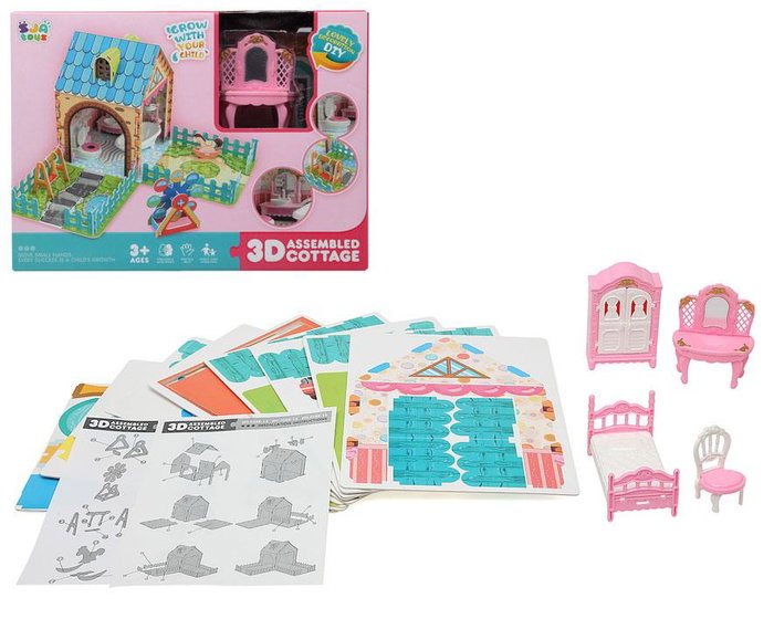 Casa Montaje Madera Y Mobiliario Puzzle 27x20 cm 1 Set Casa Montaje Madera Y Mobiliario Puzzle 27x20 cm 1 Set