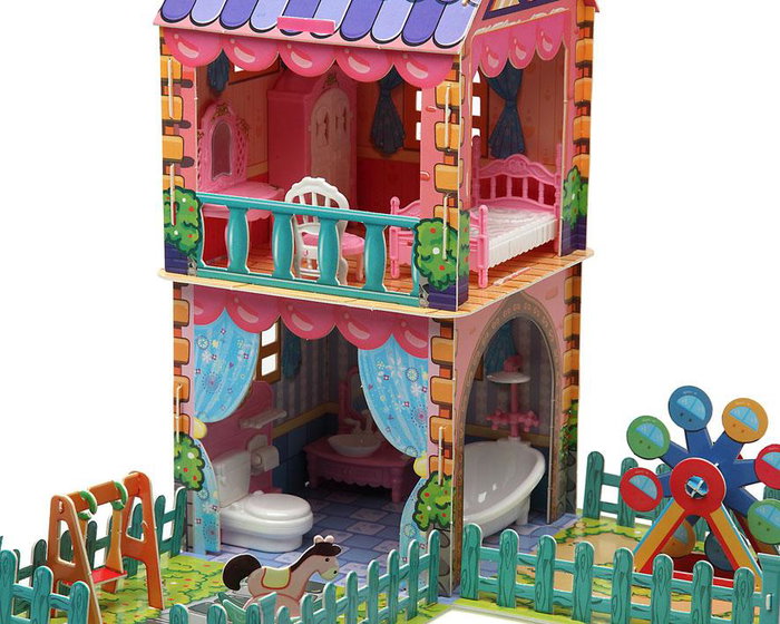 Casa Montaje Madera Y Mobiliario Puzzle 27x20 cm 1 Set Casa Montaje Madera Y Mobiliario Puzzle 27x20 cm 1 Set